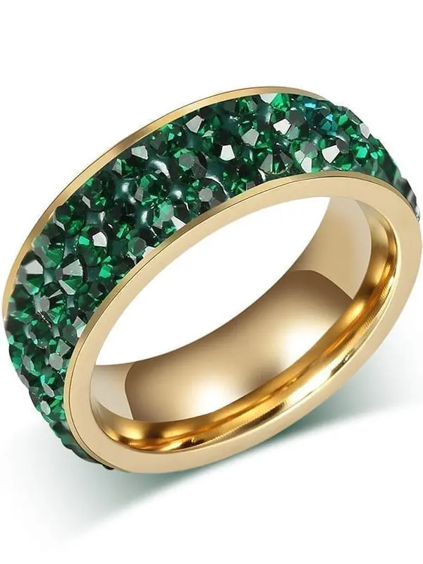 18k Gold Plated Stainless Steel Wedding Rings For Women