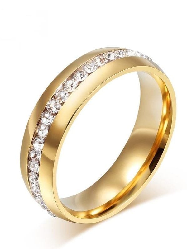18k Gold Plated Crystal Wedding Ring For Women