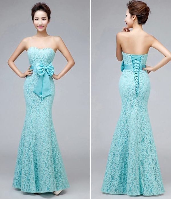 turquoise mermaid bridesmaid dresses