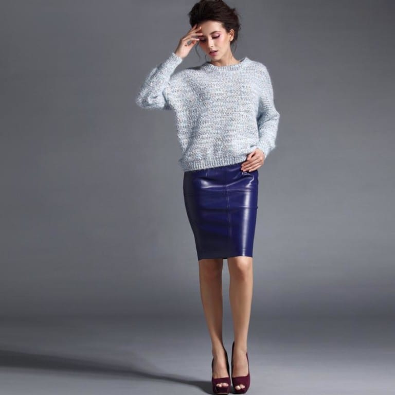 Slim Sexy Knee Length Ladies Pencil Skirt 7380