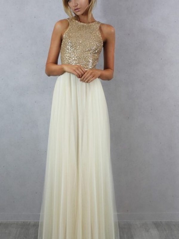 Charmming Chiffon with Top Sequin Bridesmaid Dress in Bridesmaid dresses