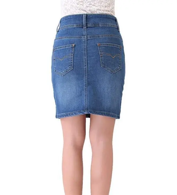 Denim Long Jean Pencil Skirt