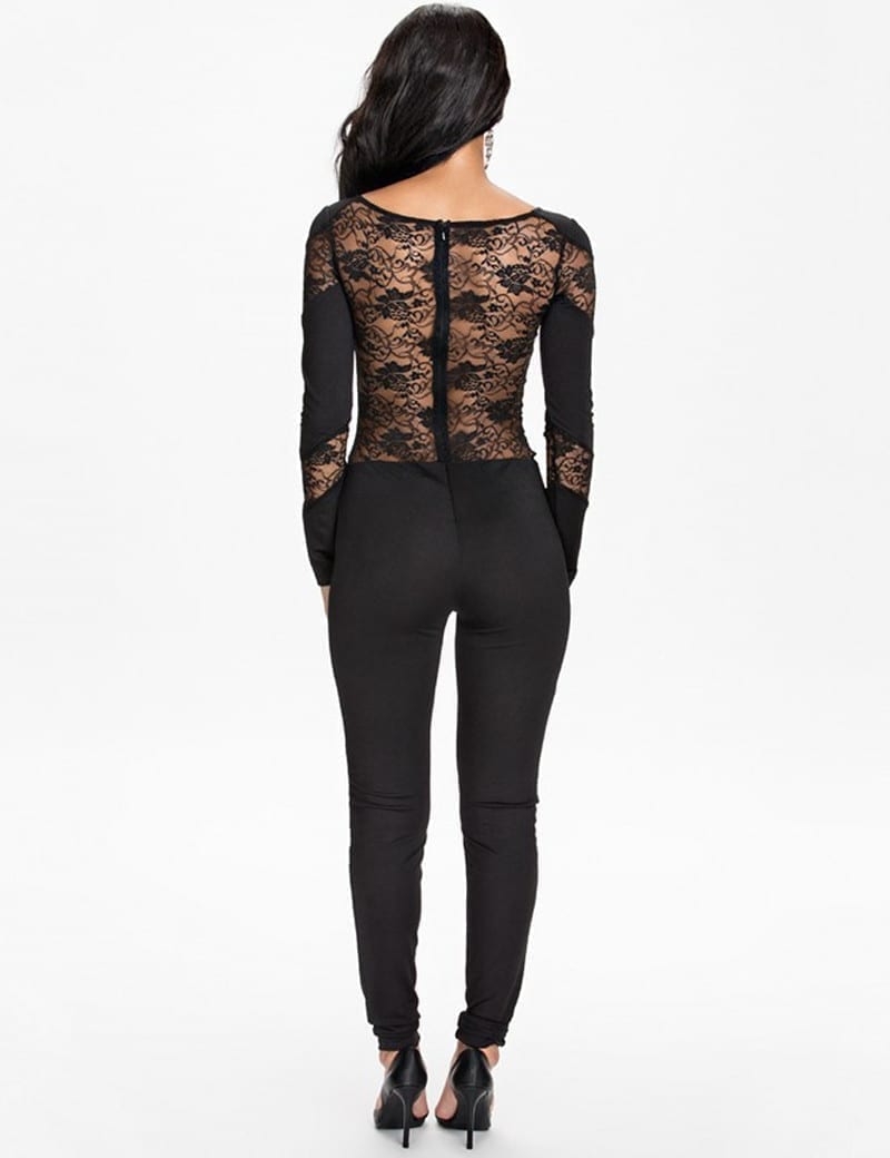Long Sleeve Overalls With Lace Bodysuit
