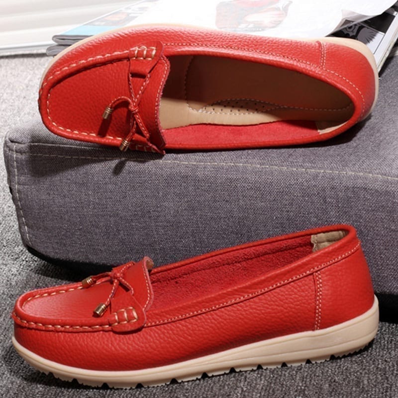 Leather Women Flats Shoes