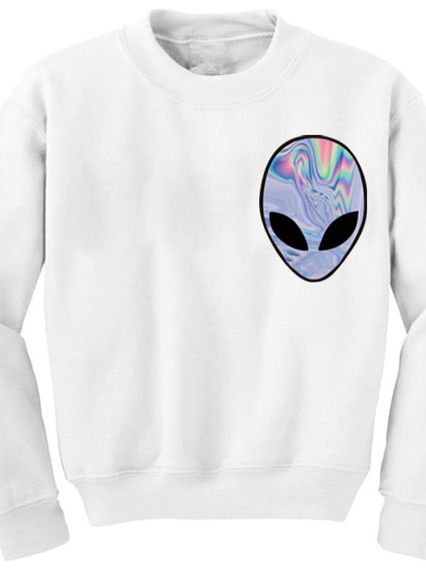 Punk Funny Alien Printed Sport Sweatshirt in Hoodies & Sweatshirts