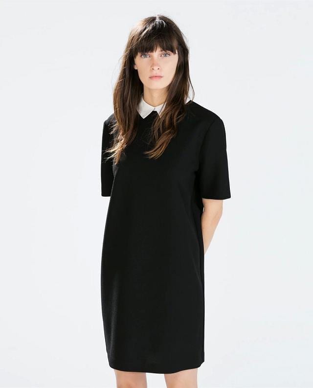 Turn-down Short Sleeve A-line Dress