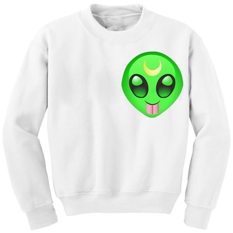 Punk Funny Alien Printed Sport Sweatshirt