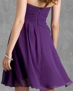 A Line Sweetheart Pleats Purple Chiffon Knee Length Bridesmaid Dress