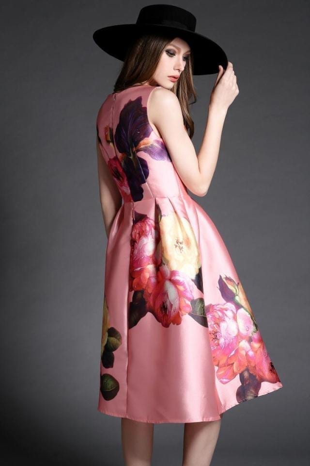Elegant Fashion Print Tank Dress