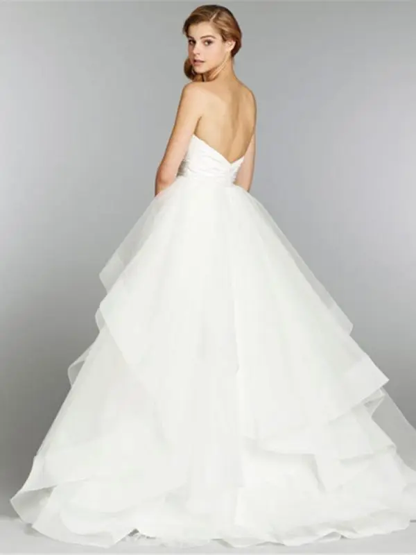 A-line Taffeta Organza Wedding Dress