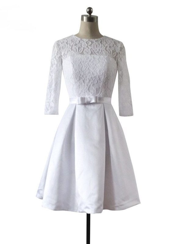 A-line Short Lace Wedding Dress