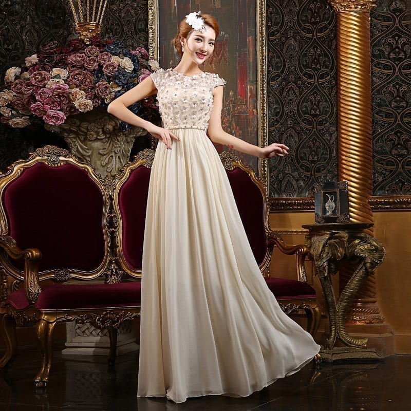 O-neck A-line Floor-length Bridesmaid Dress With Appliques