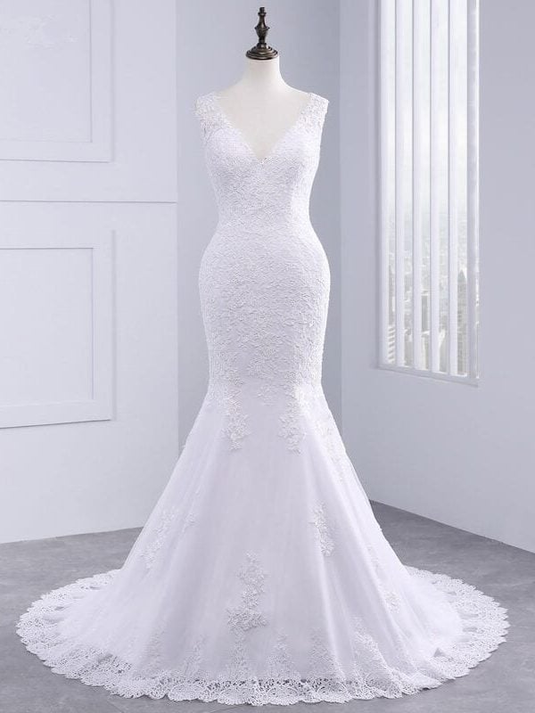 Beautiful Applique Long Mermaid Wedding Dress in Wedding dresses