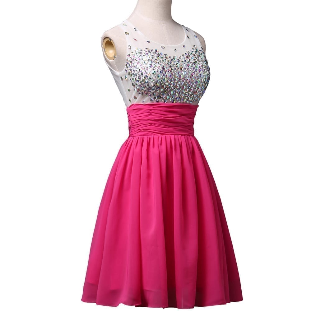 Knee Length Deep Pink Cocktail Dress | Uniqistic.com