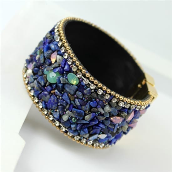 Magnetic Clasp High-grade Leather Crystal Stones Bracelet