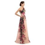 One Shoulder Long Printed Flower Evening Bridesmaid Dress | Uniqistic.com