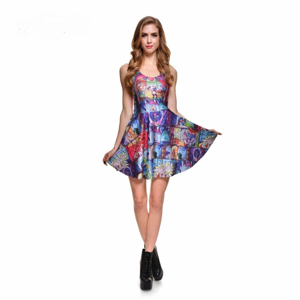 Beauty Print Skater Mini Dress