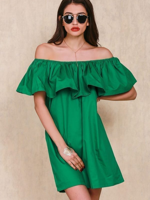 Green Cotton Tube Beach Dress - Dresses - Uniqistic.com