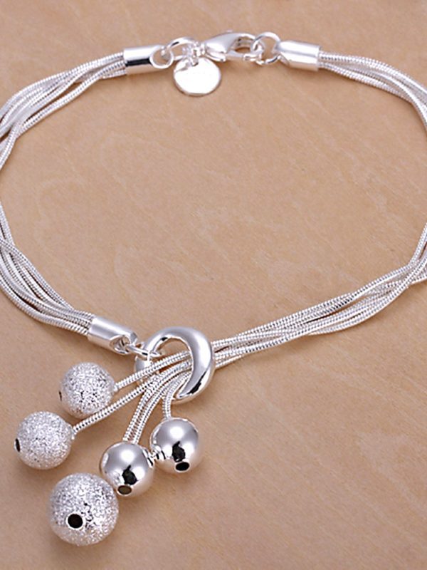 Silver Plated Small Beads Bracelet in Bracelet & Anklets