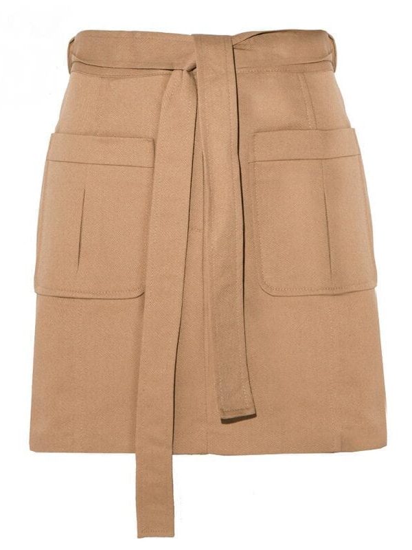 Tie Front High Waist Pockets Skirt