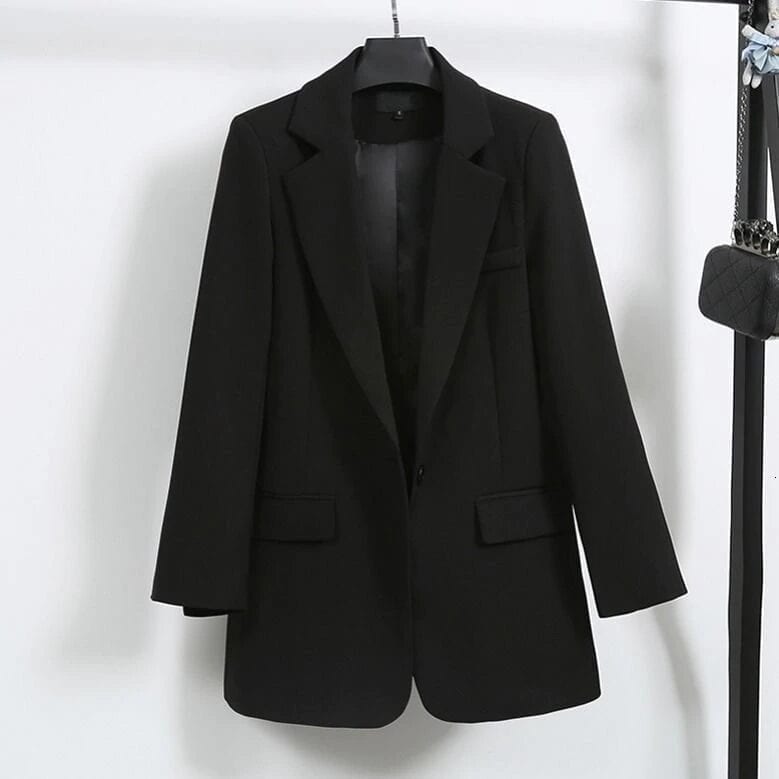 Elegant Black Single Button Women Blazer Jacket | Uniqistic.com