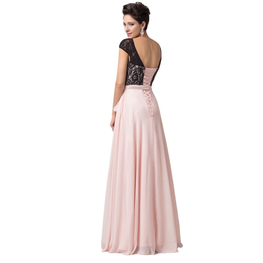 Elegant Lace Chiffon Mother Of The Bride Long Evening Dress | Uniqistic.com