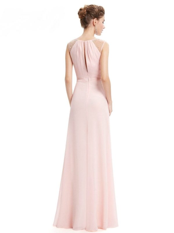 Elegant Chiffon Empire Sleeveless Lace Long Bridesmaid Dress in Bridesmaid dresses