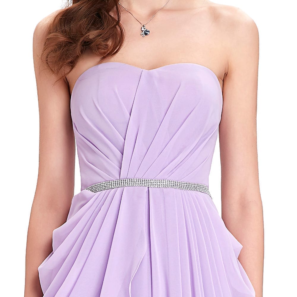 Purple Lavender Long Chiffon Floor Length Bridesmaid Dress