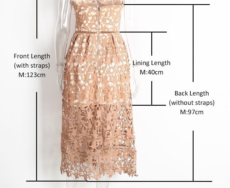 Hollow Out V-neck Lace Summer Dress