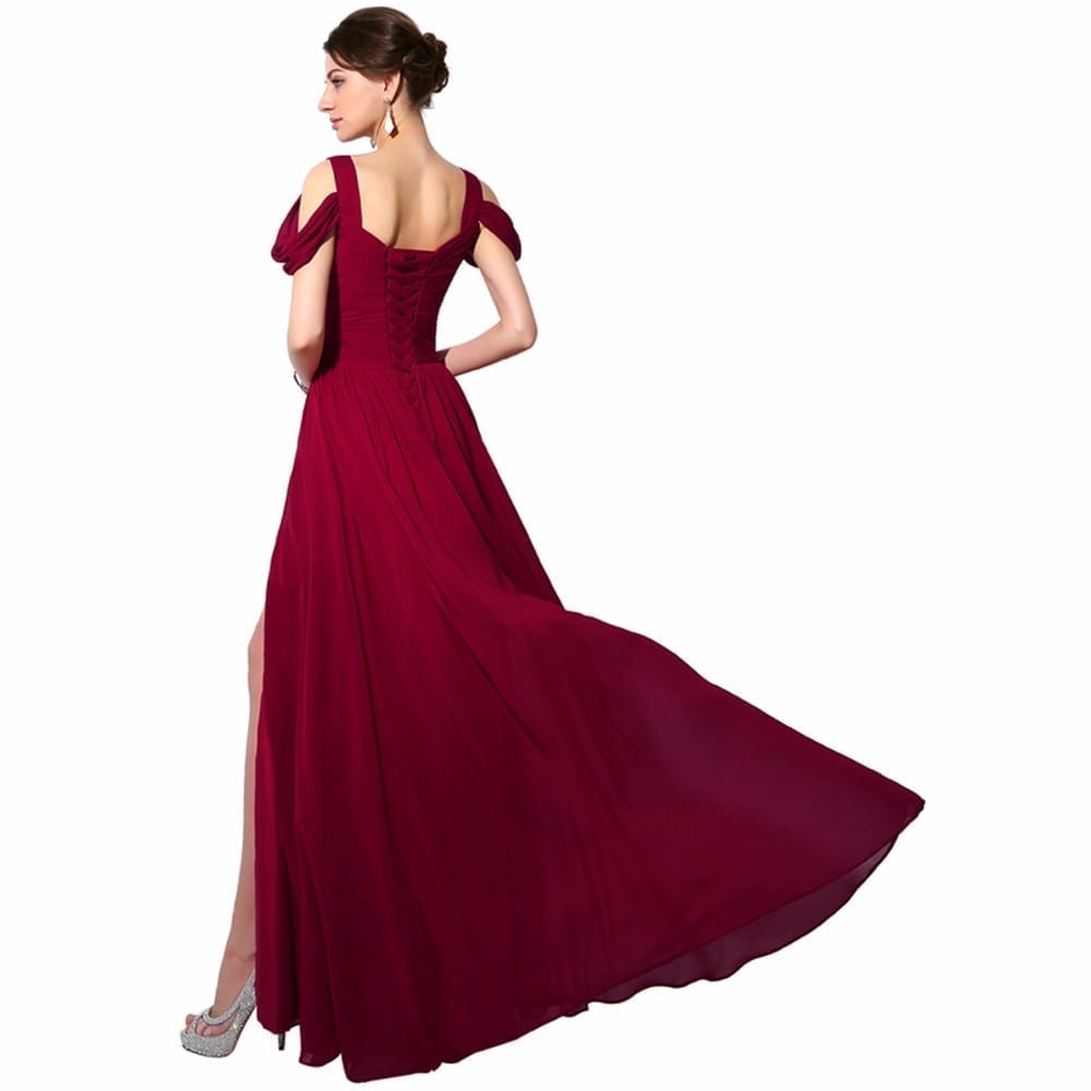Elegant Off Shoulder Chiffon Bridesmaid Dress | Uniqistic.com