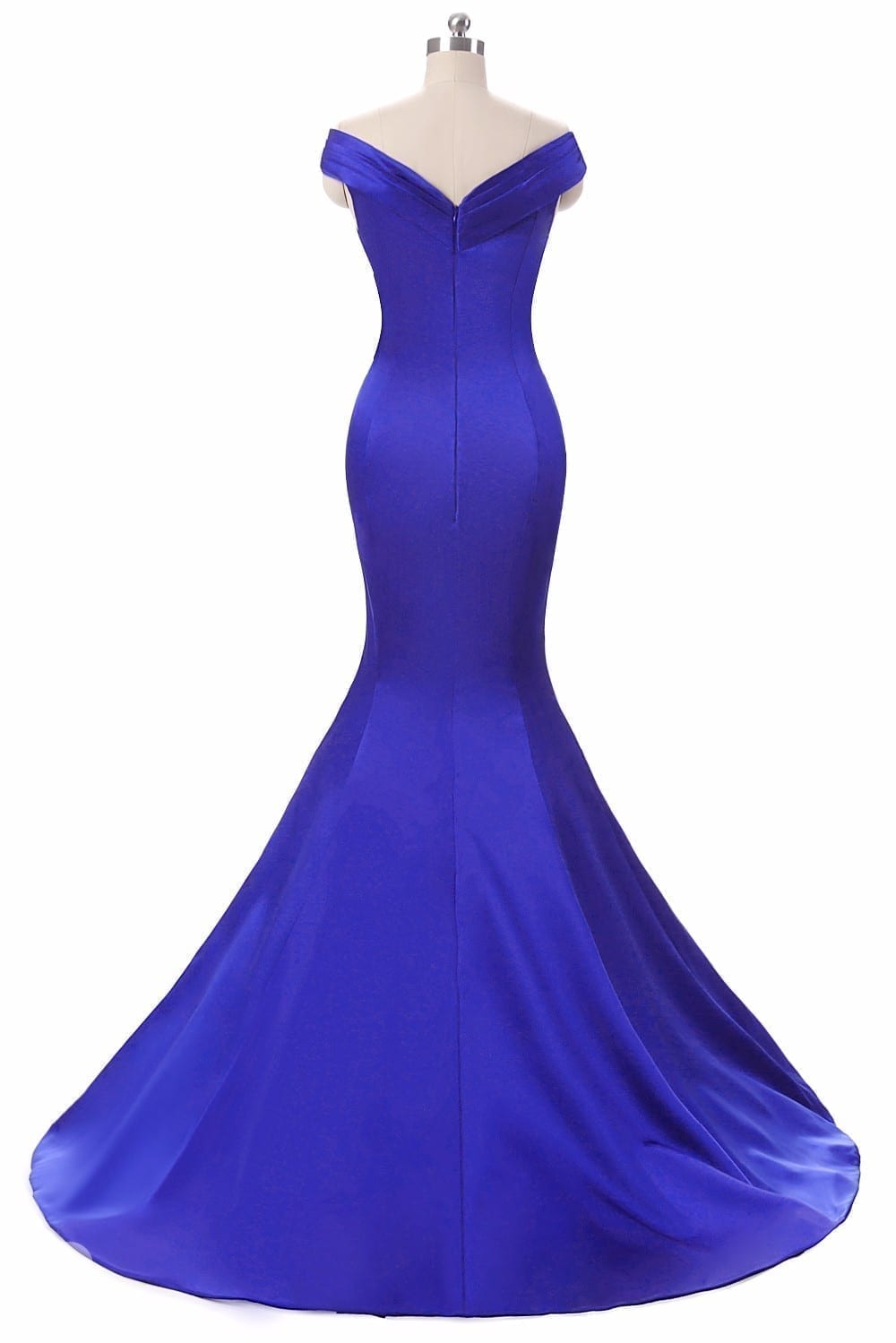 Royal Blue V-neck Floor Length Mermaid Long Evening Dress