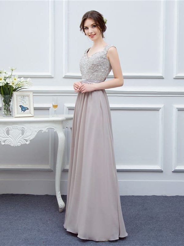 gown silver grey