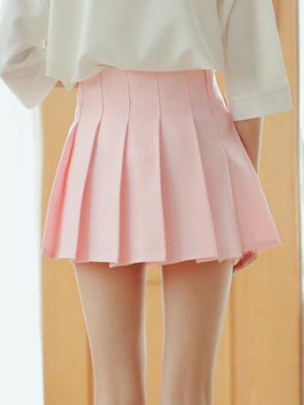 Elegant Half Pleated High Waist Mini Skirt