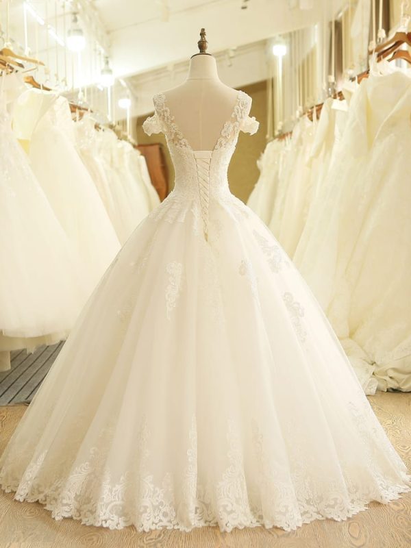 Ivory Vintage Lace Beaded Wedding Dress - Wedding dresses - Uniqistic.com