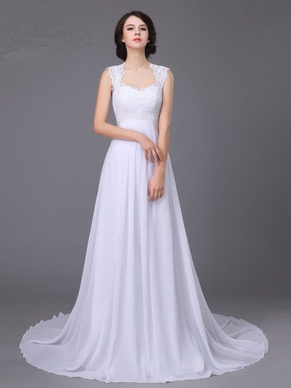 Sweetheart Lace A-line Chiffon Wedding Dress