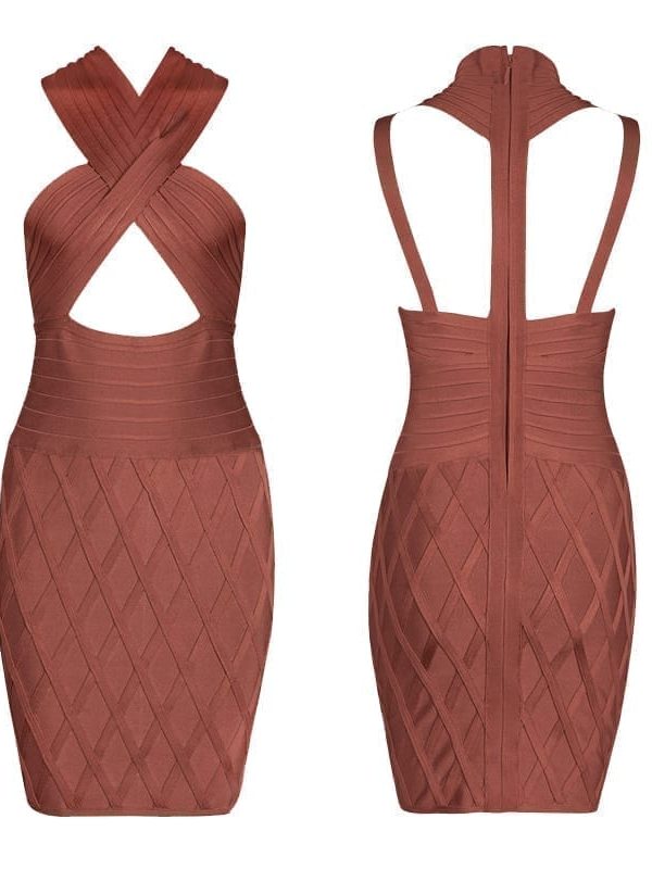 Elegant Hollow Out Bodycon Bandage Dress in Bodycon Dress
