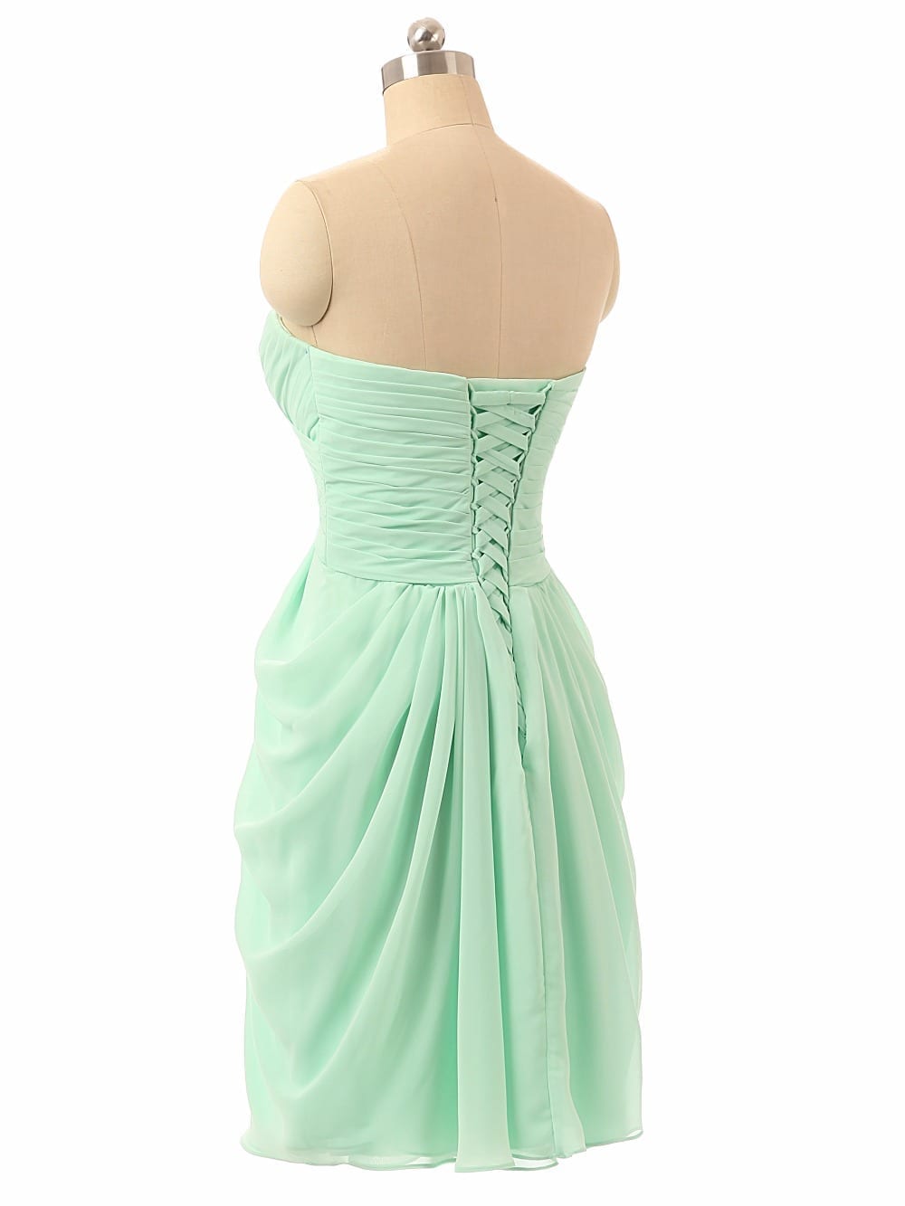 Sweetheart Chiffon Beach Mint Green Bridesmaid Dress