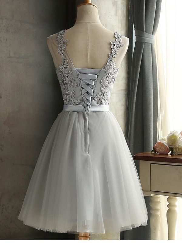 Elegant A-line Lace Sleeveless Mini Dress
