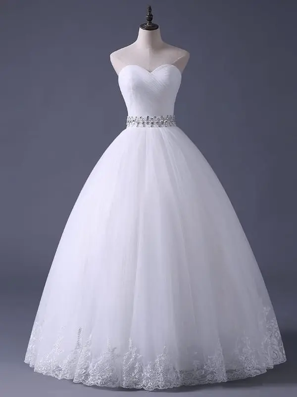 White Off The Shoulder Elegant Wedding Dress