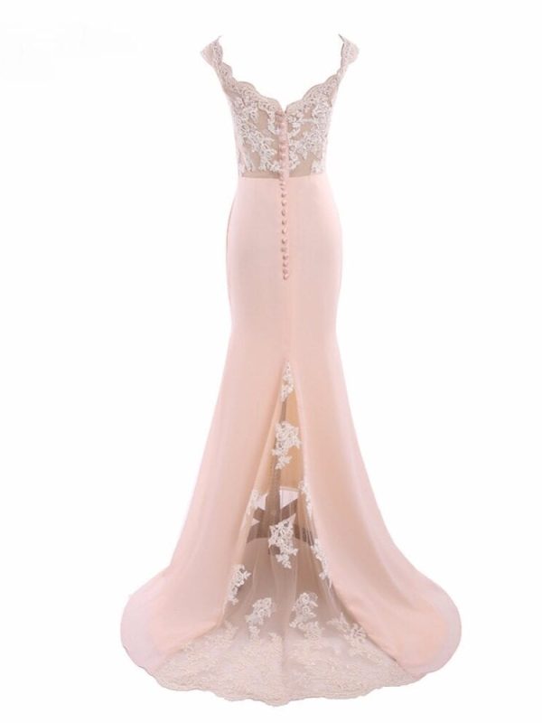 Sweetheart Lace See Through Mermaid Bridesmaid Dress