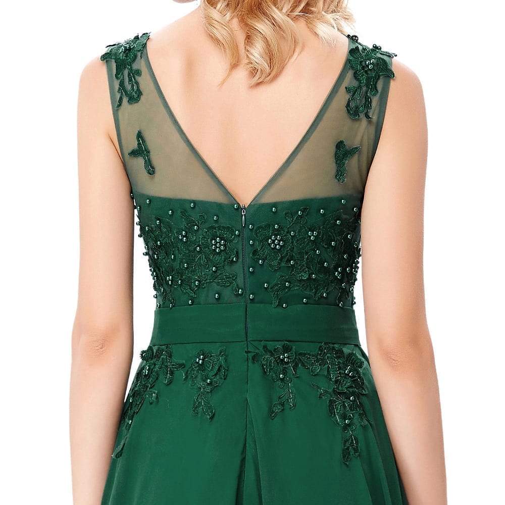 Elegant Chiffon Green Long Bridesmaid Dress | Uniqistic.com