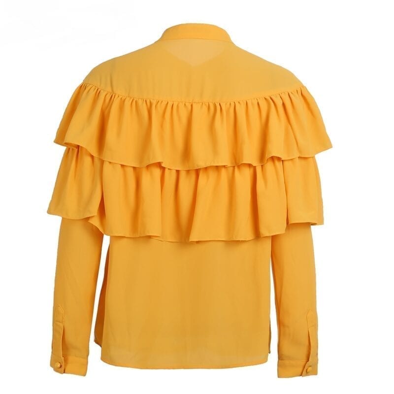 yellow ruffle shirt