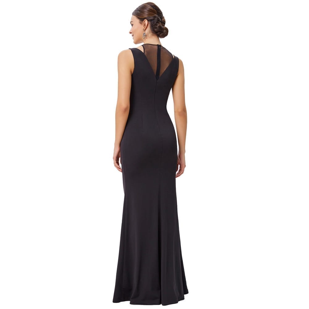 High Neck Black Long Evening Formal Prom Gown - Uniqistic.com
