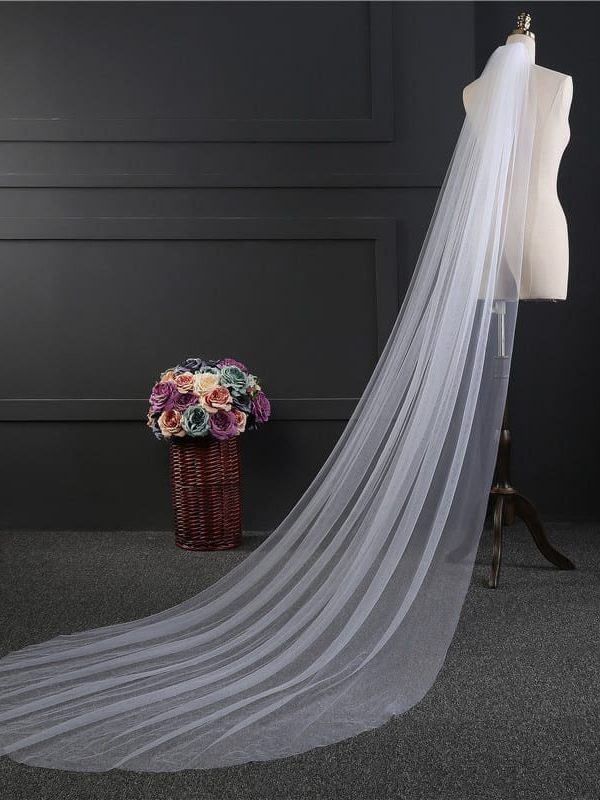Cathedral Long Wedding Veil With Comb 3m