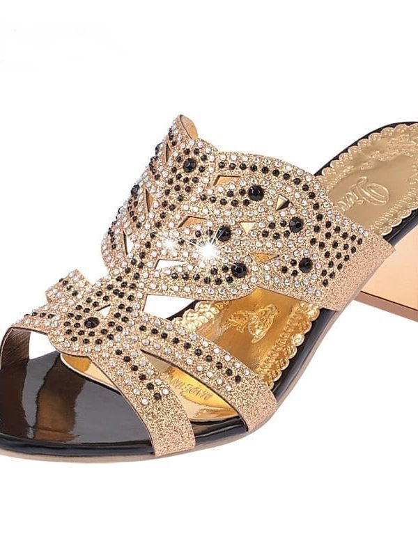 Rhinestones Hollow Out Bohemia Style Woman Sandals