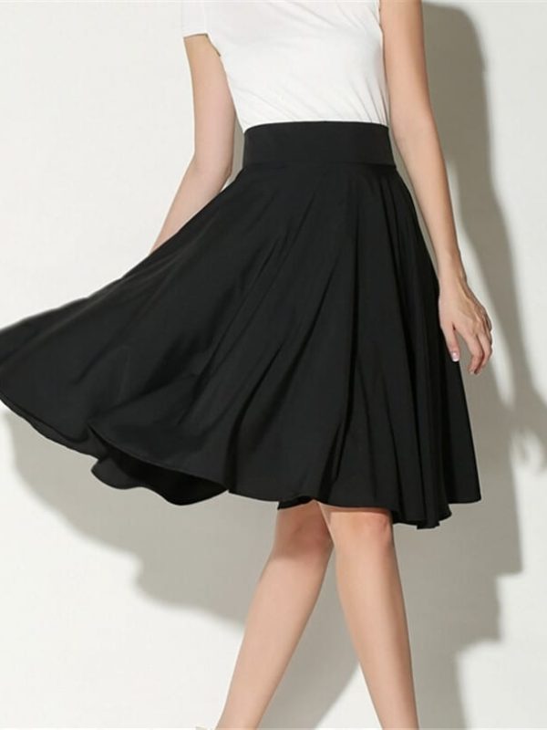 High Waist Petticoat Knee Length Vintage Skater Skirt in Skirts