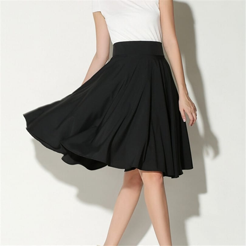 High Waist Petticoat Knee Length Vintage Skater Skirt | Uniqistic.com