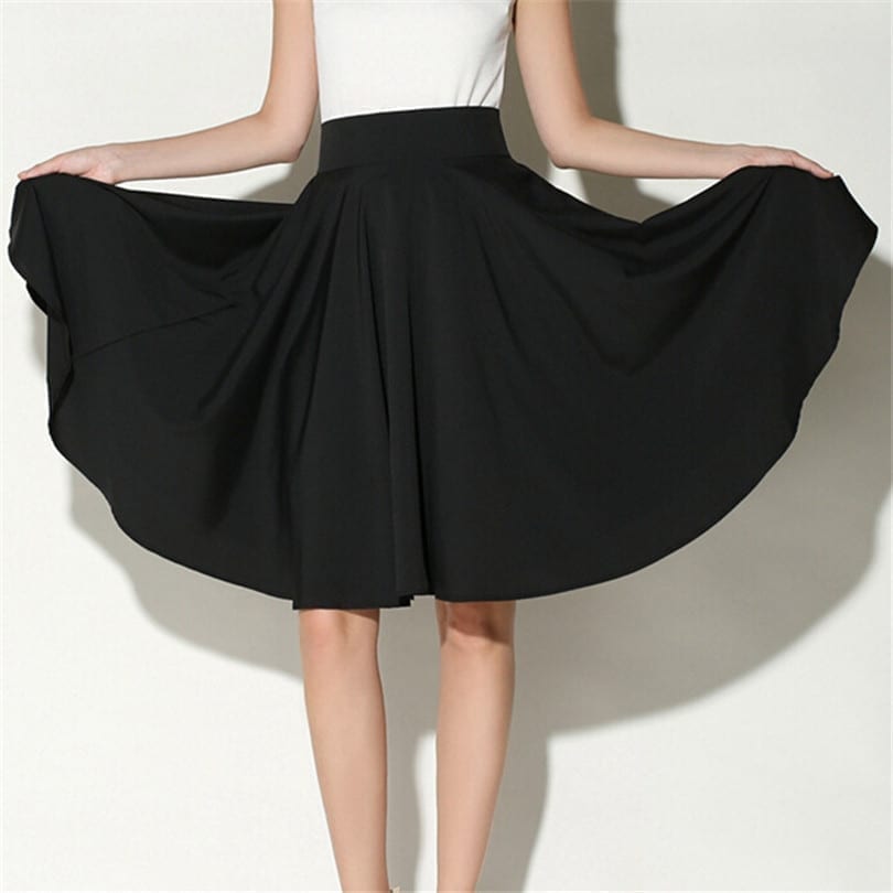 High Waist Petticoat Knee Length Vintage Skater Skirt