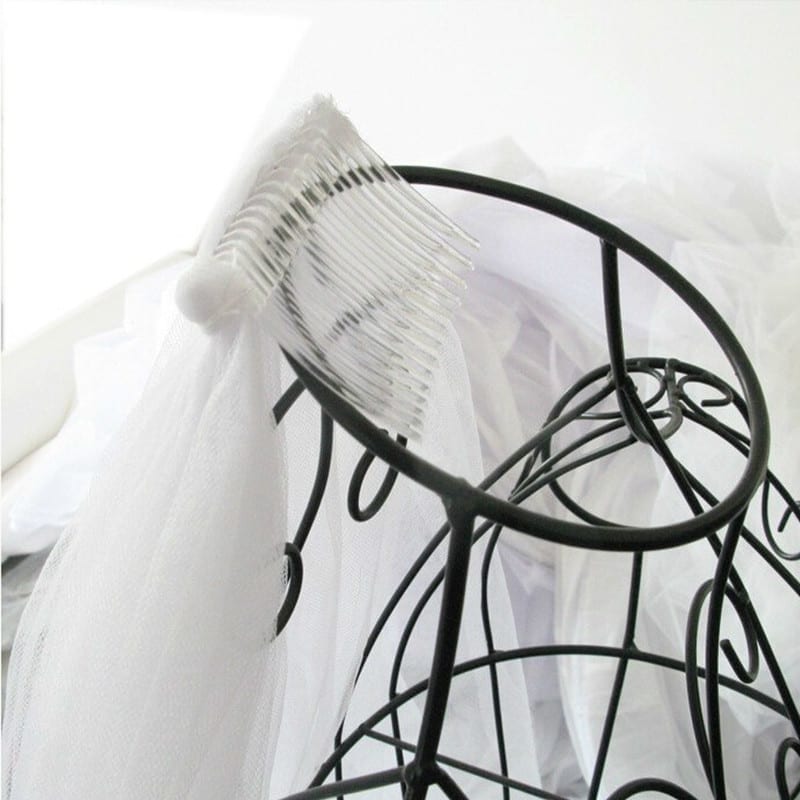 Two Layers White Ivory Tulle Wedding Veils With Comb