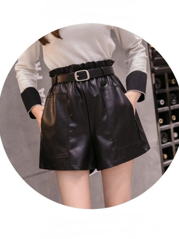 Elegant Black Khaki High Waist Shorts